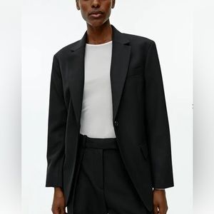 Arket oversized wool blend twill blazer